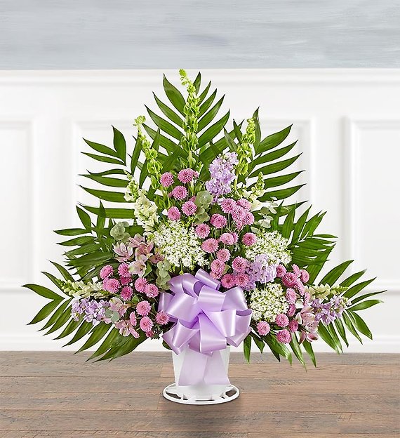 Tranquility Floor Basket&trade; - Lavender &amp; White