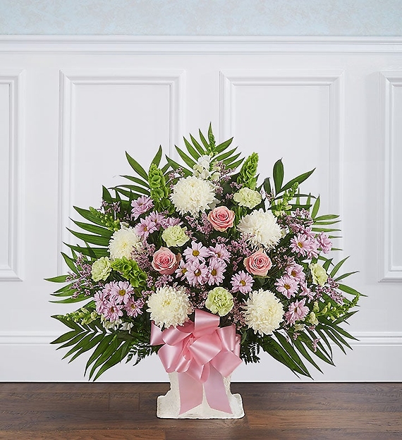 Heartfelt Tribute&trade; Floor Basket- Pastel