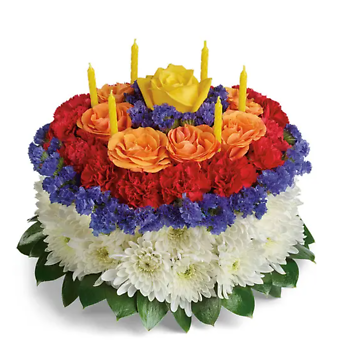 Colorful Celebration Floral Birthday Cake