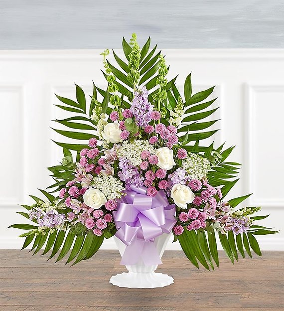 Tranquility Floor Basket&trade; - Lavender &amp; White