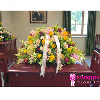 Garden-Inspired Mixed Flowers Casket Spray