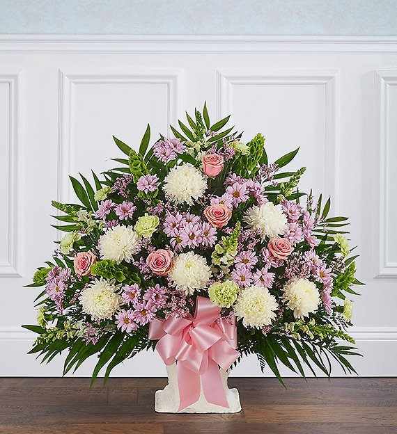 Heartfelt Tribute&trade; Floor Basket- Pastel