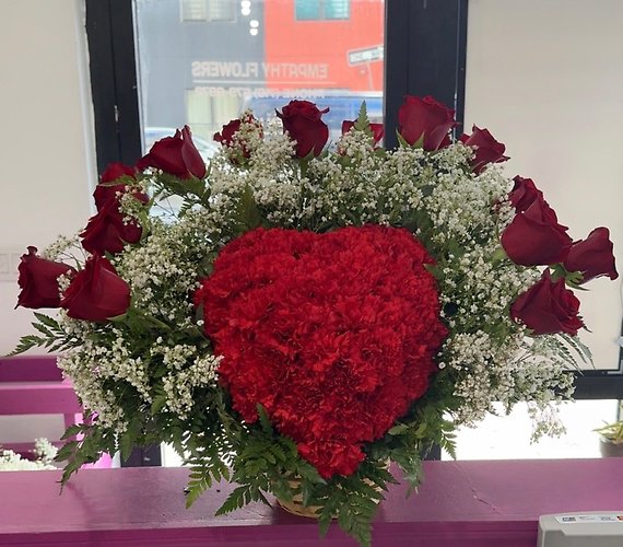 Heart shaped Sympathy Funeral basket