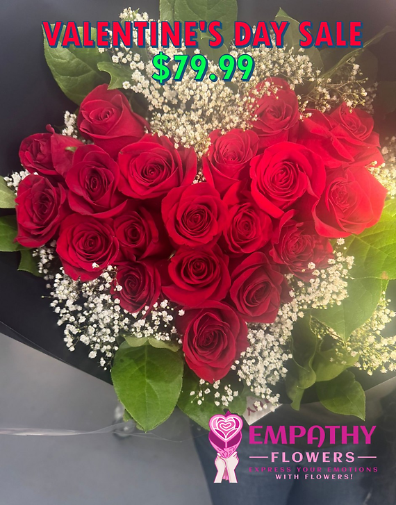 Heart Shaped Red Rose Bouquet