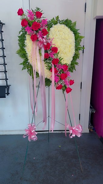 Pink and White Broken Heart