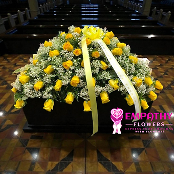 Yellow Rose Half Casket Cover