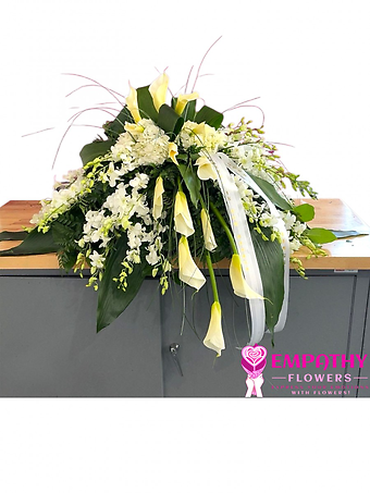 White Calla Lily Casket Spray