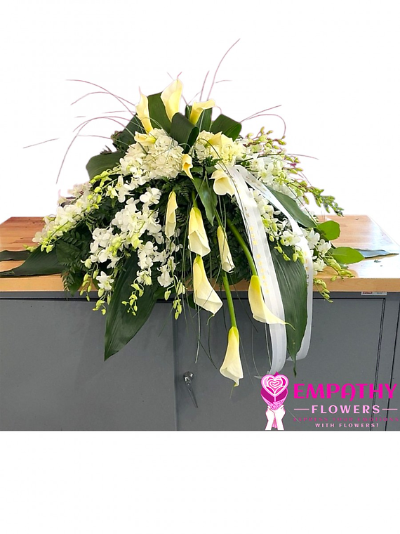 White Calla Lily Casket Spray
